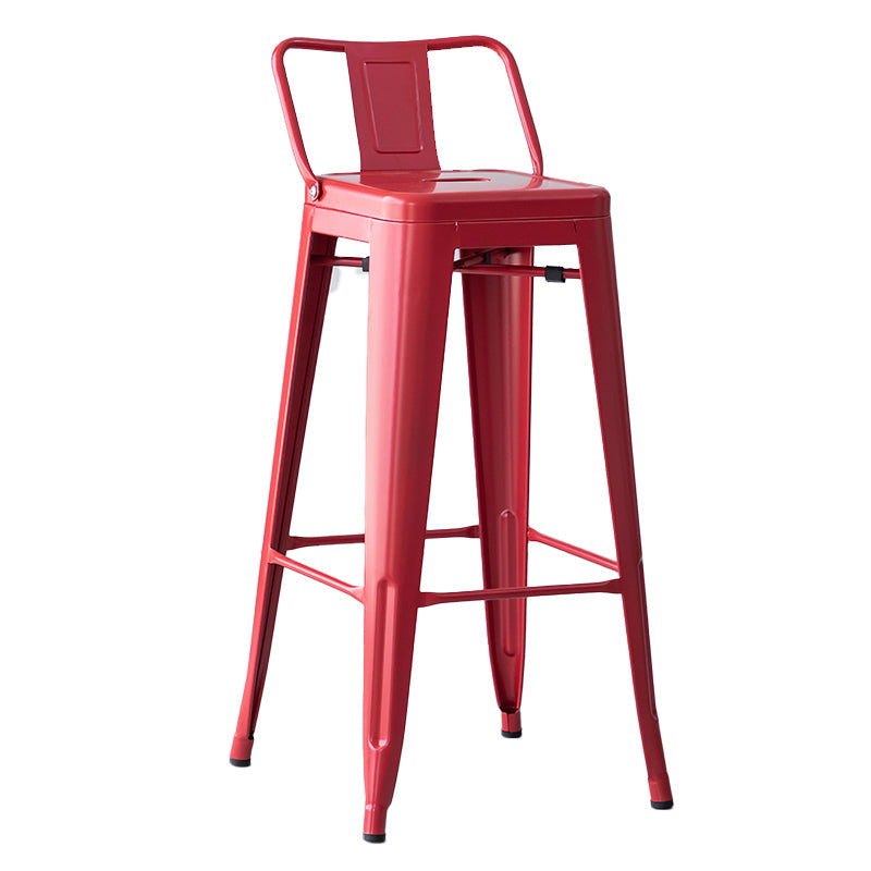 Industrial Backrest Bar Stool Metal and Leather Bar Stool with Iron Legs Clearhalo 'Bar Furniture' 'Bar Stools' 'bar_stools' 'furn' 'furn_bar_stools' 'furniture_bar_stools' 'Kitchen & Dining Furniture' 'kitchen&dining_furn' 'kitchen' 'kitchen_furn' Furniture' 4598627