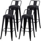 Industrial Backrest Bar Stool Metal and Leather Bar Stool with Iron Legs Leather Black 4 Piece Set Clearhalo 'Bar Furniture' 'Bar Stools' 'bar_stools' 'furn' 'furn_bar_stools' 'furniture_bar_stools' 'Kitchen & Dining Furniture' 'kitchen&dining_furn' 'kitchen' 'kitchen_furn' Furniture' 4598631