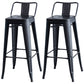 Industrial Backrest Bar Stool Metal and Leather Bar Stool with Iron Legs Metal Black 2 Piece Set Clearhalo 'Bar Furniture' 'Bar Stools' 'bar_stools' 'furn' 'furn_bar_stools' 'furniture_bar_stools' 'Kitchen & Dining Furniture' 'kitchen&dining_furn' 'kitchen' 'kitchen_furn' Furniture' 4598639