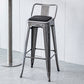 Industrial Backrest Bar Stool Metal and Leather Bar Stool with Iron Legs Leather Iron 1 Piece Clearhalo 'Bar Furniture' 'Bar Stools' 'bar_stools' 'furn' 'furn_bar_stools' 'furniture_bar_stools' 'Kitchen & Dining Furniture' 'kitchen&dining_furn' 'kitchen' 'kitchen_furn' Furniture' 4598647