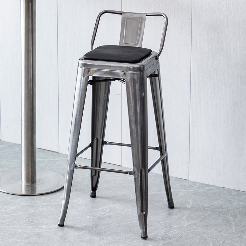Industrial Backrest Bar Stool Metal and Leather Bar Stool with Iron Legs Leather Iron 1 Piece Clearhalo 'Bar Furniture' 'Bar Stools' 'bar_stools' 'furn' 'furn_bar_stools' 'furniture_bar_stools' 'Kitchen & Dining Furniture' 'kitchen&dining_furn' 'kitchen' 'kitchen_furn' Furniture' 4598647
