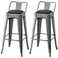 Industrial Backrest Bar Stool Metal and Leather Bar Stool with Iron Legs Leather Iron 2 Piece Set Clearhalo 'Bar Furniture' 'Bar Stools' 'bar_stools' 'furn' 'furn_bar_stools' 'furniture_bar_stools' 'Kitchen & Dining Furniture' 'kitchen&dining_furn' 'kitchen' 'kitchen_furn' Furniture' 4598648