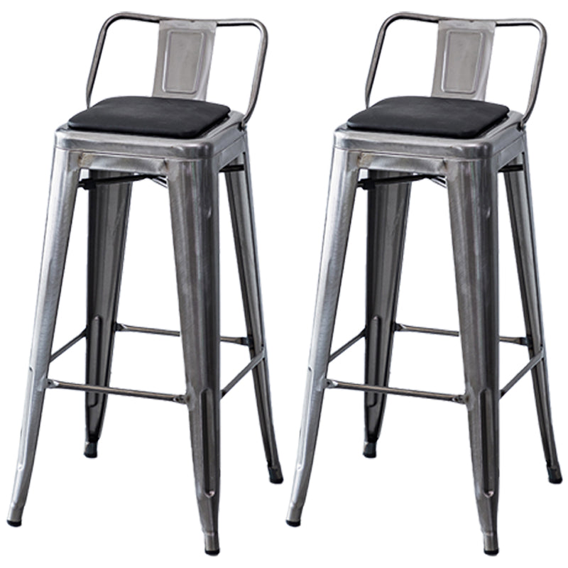 Industrial Backrest Bar Stool Metal and Leather Bar Stool with Iron Legs Leather Iron 2 Piece Set Clearhalo 'Bar Furniture' 'Bar Stools' 'bar_stools' 'furn' 'furn_bar_stools' 'furniture_bar_stools' 'Kitchen & Dining Furniture' 'kitchen&dining_furn' 'kitchen' 'kitchen_furn' Furniture' 4598648