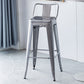 Industrial Backrest Bar Stool Metal and Leather Bar Stool with Iron Legs Metal Iron 1 Piece Clearhalo 'Bar Furniture' 'Bar Stools' 'bar_stools' 'furn' 'furn_bar_stools' 'furniture_bar_stools' 'Kitchen & Dining Furniture' 'kitchen&dining_furn' 'kitchen' 'kitchen_furn' Furniture' 4598650