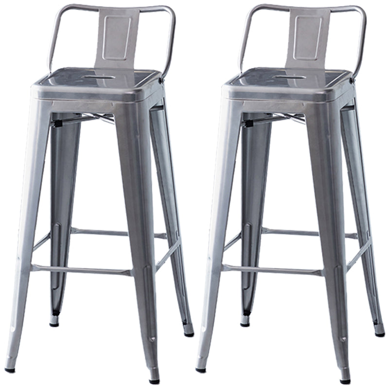 Industrial Backrest Bar Stool Metal and Leather Bar Stool with Iron Legs Metal Iron 2 Piece Set Clearhalo 'Bar Furniture' 'Bar Stools' 'bar_stools' 'furn' 'furn_bar_stools' 'furniture_bar_stools' 'Kitchen & Dining Furniture' 'kitchen&dining_furn' 'kitchen' 'kitchen_furn' Furniture' 4598651