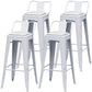 Industrial Backrest Bar Stool Metal and Leather Bar Stool with Iron Legs Leather White 4 Piece Set Clearhalo 'Bar Furniture' 'Bar Stools' 'bar_stools' 'furn' 'furn_bar_stools' 'furniture_bar_stools' 'Kitchen & Dining Furniture' 'kitchen&dining_furn' 'kitchen' 'kitchen_furn' Furniture' 4598652