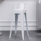 Industrial Backrest Bar Stool Metal and Leather Bar Stool with Iron Legs Leather White 1 Piece Clearhalo 'Bar Furniture' 'Bar Stools' 'bar_stools' 'furn' 'furn_bar_stools' 'furniture_bar_stools' 'Kitchen & Dining Furniture' 'kitchen&dining_furn' 'kitchen' 'kitchen_furn' Furniture' 4598653