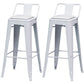 Industrial Backrest Bar Stool Metal and Leather Bar Stool with Iron Legs Leather White 2 Piece Set Clearhalo 'Bar Furniture' 'Bar Stools' 'bar_stools' 'furn' 'furn_bar_stools' 'furniture_bar_stools' 'Kitchen & Dining Furniture' 'kitchen&dining_furn' 'kitchen' 'kitchen_furn' Furniture' 4598654