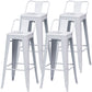 Industrial Backrest Bar Stool Metal and Leather Bar Stool with Iron Legs Metal White 4 Piece Set Clearhalo 'Bar Furniture' 'Bar Stools' 'bar_stools' 'furn' 'furn_bar_stools' 'furniture_bar_stools' 'Kitchen & Dining Furniture' 'kitchen&dining_furn' 'kitchen' 'kitchen_furn' Furniture' 4598655