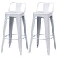 Industrial Backrest Bar Stool Metal and Leather Bar Stool with Iron Legs Metal White 2 Piece Set Clearhalo 'Bar Furniture' 'Bar Stools' 'bar_stools' 'furn' 'furn_bar_stools' 'furniture_bar_stools' 'Kitchen & Dining Furniture' 'kitchen&dining_furn' 'kitchen' 'kitchen_furn' Furniture' 4598657