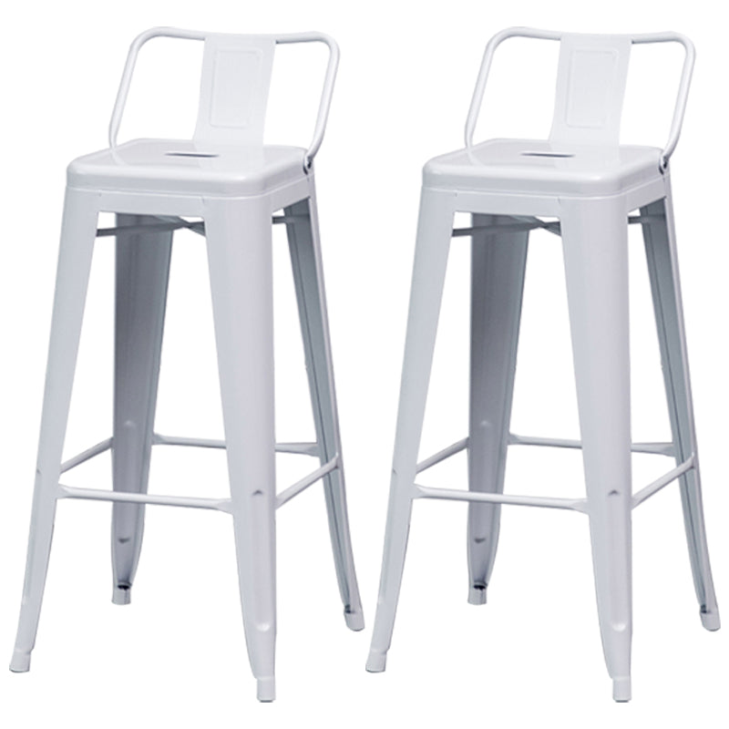 Industrial Backrest Bar Stool Metal and Leather Bar Stool with Iron Legs Metal White 2 Piece Set Clearhalo 'Bar Furniture' 'Bar Stools' 'bar_stools' 'furn' 'furn_bar_stools' 'furniture_bar_stools' 'Kitchen & Dining Furniture' 'kitchen&dining_furn' 'kitchen' 'kitchen_furn' Furniture' 4598657