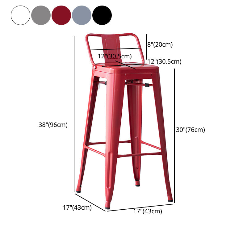 Industrial Backrest Bar Stool Metal and Leather Bar Stool with Iron Legs Clearhalo 'Bar Furniture' 'Bar Stools' 'bar_stools' 'furn' 'furn_bar_stools' 'furniture_bar_stools' 'Kitchen & Dining Furniture' 'kitchen&dining_furn' 'kitchen' 'kitchen_furn' Furniture' 4598658
