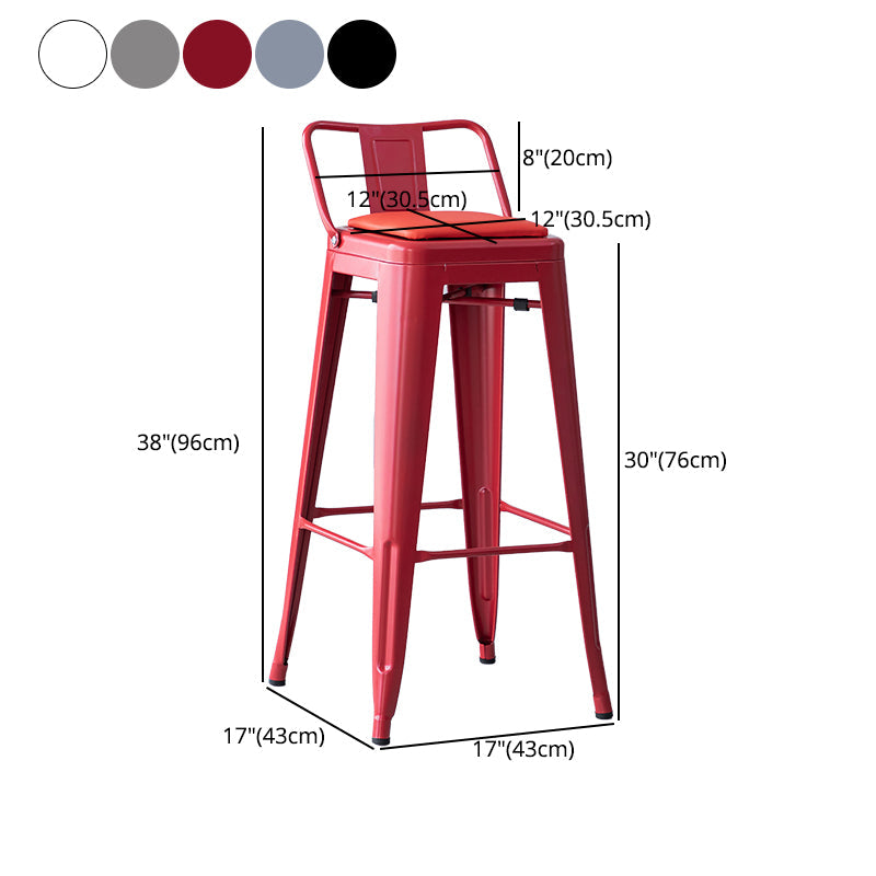 Industrial Backrest Bar Stool Metal and Leather Bar Stool with Iron Legs Clearhalo 'Bar Furniture' 'Bar Stools' 'bar_stools' 'furn' 'furn_bar_stools' 'furniture_bar_stools' 'Kitchen & Dining Furniture' 'kitchen&dining_furn' 'kitchen' 'kitchen_furn' Furniture' 4598659