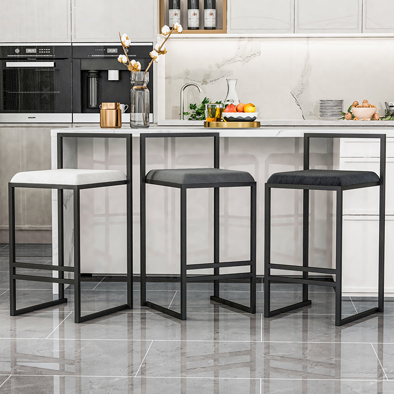 Scandinavian Style Bar-stool with Sled Legs Square Seat Counter Stool for Kitchen Bar Clearhalo 'Bar Furniture' 'Bar Stools' 'bar_stools' 'furn' 'furn_bar_stools' 'furniture_bar_stools' 'Kitchen & Dining Furniture' 'kitchen&dining_furn' 'kitchen' 'kitchen_furn' Furniture' 4598660