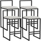 Scandinavian Style Bar-stool with Sled Legs Square Seat Counter Stool for Kitchen Bar White 4 Piece Set Clearhalo 'Bar Furniture' 'Bar Stools' 'bar_stools' 'furn' 'furn_bar_stools' 'furniture_bar_stools' 'Kitchen & Dining Furniture' 'kitchen&dining_furn' 'kitchen' 'kitchen_furn' Furniture' 4598661