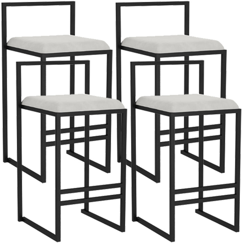 Scandinavian Style Bar-stool with Sled Legs Square Seat Counter Stool for Kitchen Bar White 4 Piece Set Clearhalo 'Bar Furniture' 'Bar Stools' 'bar_stools' 'furn' 'furn_bar_stools' 'furniture_bar_stools' 'Kitchen & Dining Furniture' 'kitchen&dining_furn' 'kitchen' 'kitchen_furn' Furniture' 4598661