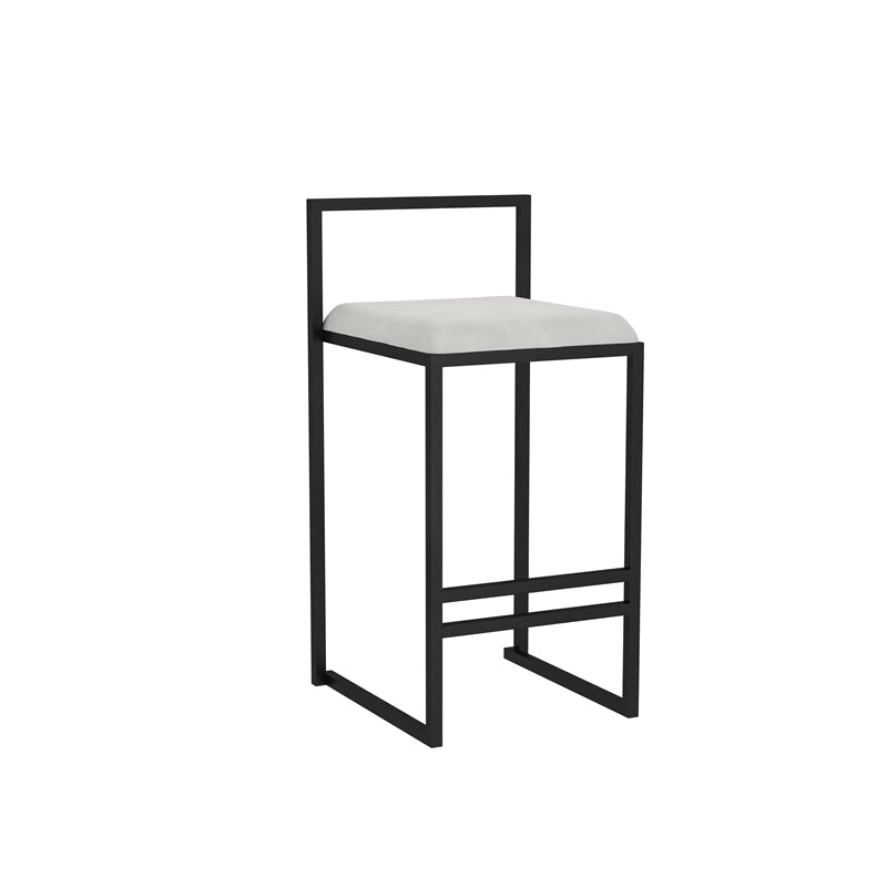 Scandinavian Style Bar-stool with Sled Legs Square Seat Counter Stool for Kitchen Bar White 1 Piece Clearhalo 'Bar Furniture' 'Bar Stools' 'bar_stools' 'furn' 'furn_bar_stools' 'furniture_bar_stools' 'Kitchen & Dining Furniture' 'kitchen&dining_furn' 'kitchen' 'kitchen_furn' Furniture' 4598663