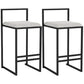 Scandinavian Style Bar-stool with Sled Legs Square Seat Counter Stool for Kitchen Bar White 2 Piece Set Clearhalo 'Bar Furniture' 'Bar Stools' 'bar_stools' 'furn' 'furn_bar_stools' 'furniture_bar_stools' 'Kitchen & Dining Furniture' 'kitchen&dining_furn' 'kitchen' 'kitchen_furn' Furniture' 4598664