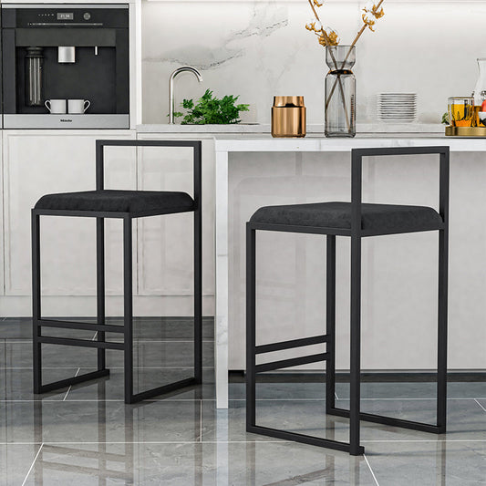 Scandinavian Style Bar-stool with Sled Legs Square Seat Counter Stool for Kitchen Bar Clearhalo 'Bar Furniture' 'Bar Stools' 'bar_stools' 'furn' 'furn_bar_stools' 'furniture_bar_stools' 'Kitchen & Dining Furniture' 'kitchen&dining_furn' 'kitchen' 'kitchen_furn' Furniture' 4598665