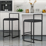 Scandinavian Style Bar-stool with Sled Legs Square Seat Counter Stool for Kitchen Bar Clearhalo 'Bar Furniture' 'Bar Stools' 'bar_stools' 'furn' 'furn_bar_stools' 'furniture_bar_stools' 'Kitchen & Dining Furniture' 'kitchen&dining_furn' 'kitchen' 'kitchen_furn' Furniture' 4598665