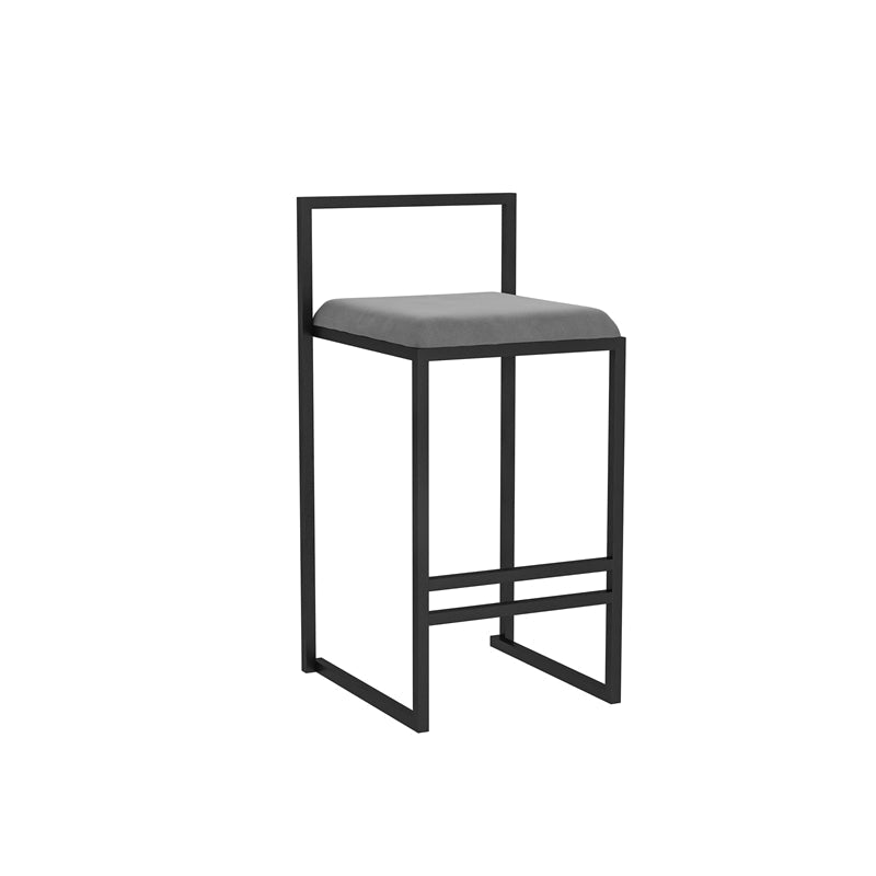 Scandinavian Style Bar-stool with Sled Legs Square Seat Counter Stool for Kitchen Bar Grey 1 Piece Bar Stool(30"H) Clearhalo 'Bar Furniture' 'Bar Stools' 'bar_stools' 'furn' 'furn_bar_stools' 'furniture_bar_stools' 'Kitchen & Dining Furniture' 'kitchen&dining_furn' 'kitchen' 'kitchen_furn' Furniture' 4598668