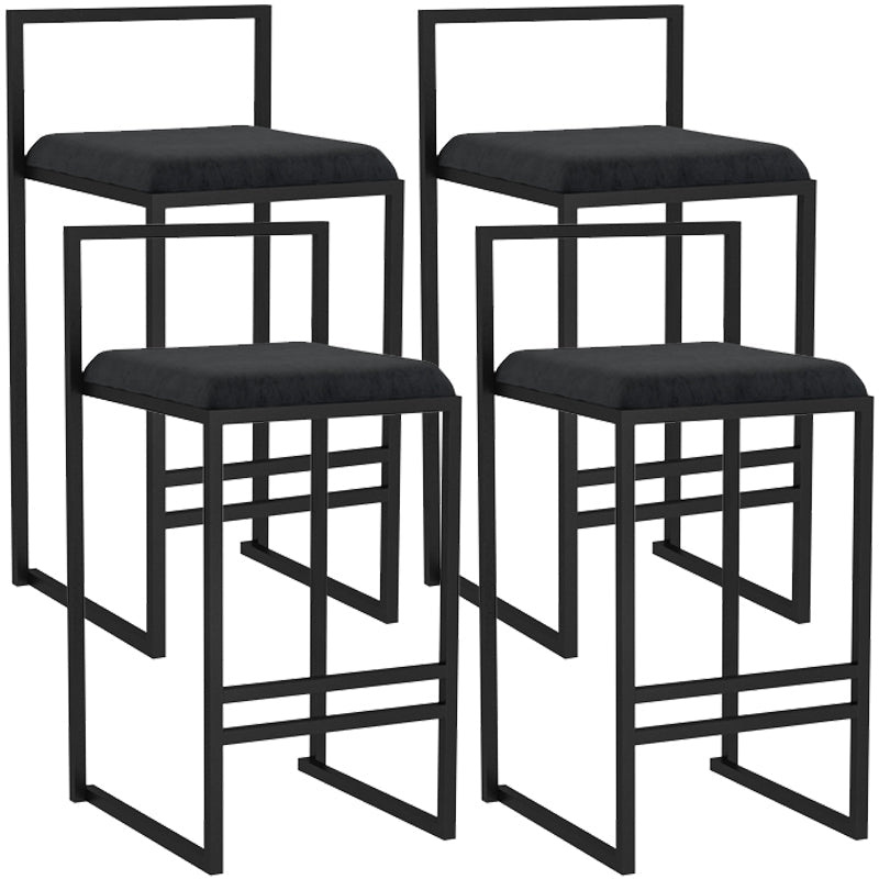 Scandinavian Style Bar-stool with Sled Legs Square Seat Counter Stool for Kitchen Bar Black 4 Piece Set Clearhalo 'Bar Furniture' 'Bar Stools' 'bar_stools' 'furn' 'furn_bar_stools' 'furniture_bar_stools' 'Kitchen & Dining Furniture' 'kitchen&dining_furn' 'kitchen' 'kitchen_furn' Furniture' 4598678