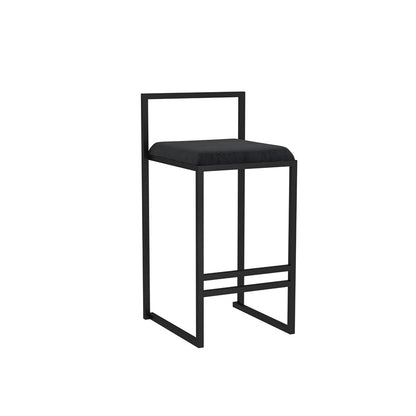 Scandinavian Style Bar-stool with Sled Legs Square Seat Counter Stool for Kitchen Bar Black 1 Piece Clearhalo 'Bar Furniture' 'Bar Stools' 'bar_stools' 'furn' 'furn_bar_stools' 'furniture_bar_stools' 'Kitchen & Dining Furniture' 'kitchen&dining_furn' 'kitchen' 'kitchen_furn' Furniture' 4598680