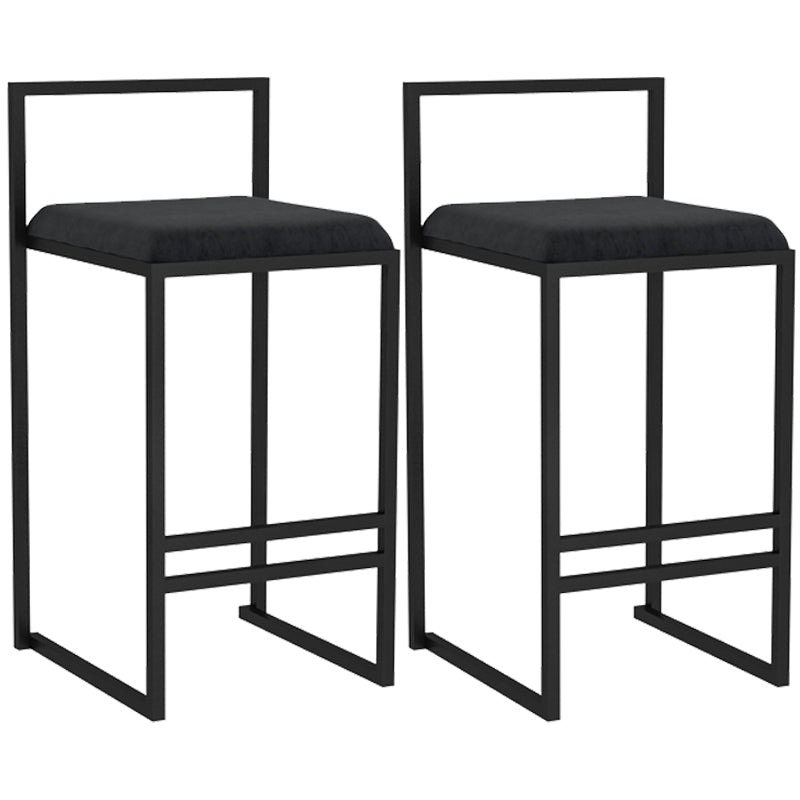 Scandinavian Style Bar-stool with Sled Legs Square Seat Counter Stool for Kitchen Bar Black 2 Piece Set Clearhalo 'Bar Furniture' 'Bar Stools' 'bar_stools' 'furn' 'furn_bar_stools' 'furniture_bar_stools' 'Kitchen & Dining Furniture' 'kitchen&dining_furn' 'kitchen' 'kitchen_furn' Furniture' 4598682