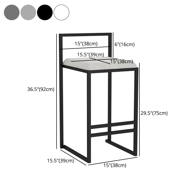 Scandinavian Style Bar-stool with Sled Legs Square Seat Counter Stool for Kitchen Bar Clearhalo 'Bar Furniture' 'Bar Stools' 'bar_stools' 'furn' 'furn_bar_stools' 'furniture_bar_stools' 'Kitchen & Dining Furniture' 'kitchen&dining_furn' 'kitchen' 'kitchen_furn' Furniture' 4598683
