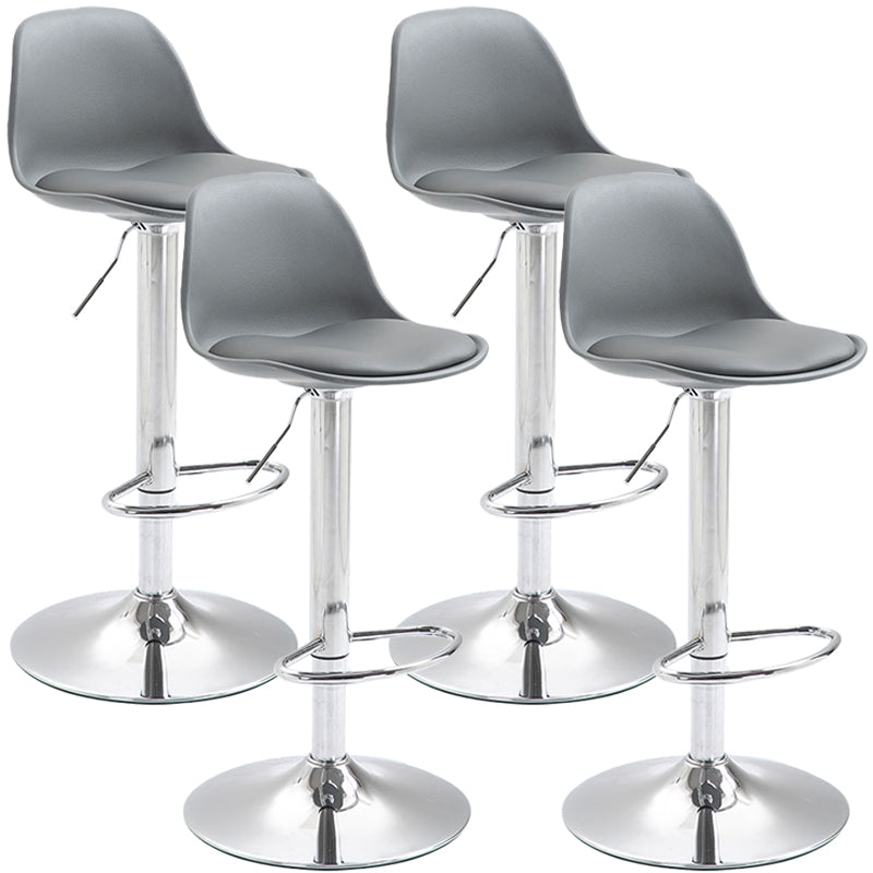 Scandinavian Style Bar-stool with Leather Seat Counter Stool for Kitchen Bar Grey Iron 4 Piece Set Clearhalo 'Bar Furniture' 'Bar Stools' 'bar_stools' 'furn' 'furn_bar_stools' 'furniture_bar_stools' 'Kitchen & Dining Furniture' 'kitchen&dining_furn' 'kitchen' 'kitchen_furn' Furniture' 4598686