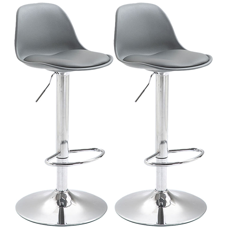 Scandinavian Style Bar-stool with Leather Seat Counter Stool for Kitchen Bar Grey Iron 2 Piece Set Clearhalo 'Bar Furniture' 'Bar Stools' 'bar_stools' 'furn' 'furn_bar_stools' 'furniture_bar_stools' 'Kitchen & Dining Furniture' 'kitchen&dining_furn' 'kitchen' 'kitchen_furn' Furniture' 4598689