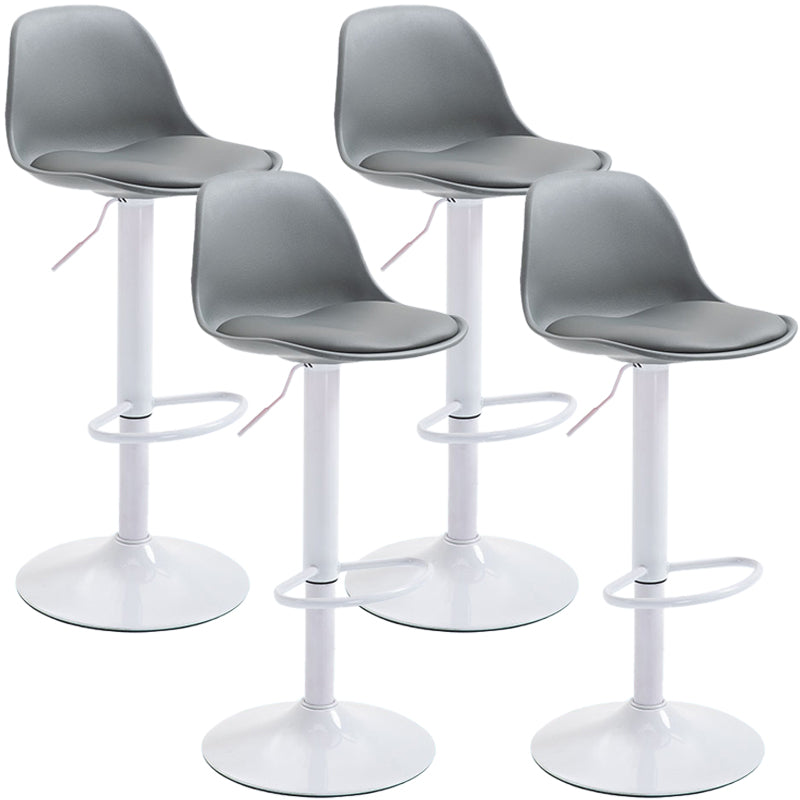 Scandinavian Style Bar-stool with Leather Seat Counter Stool for Kitchen Bar Grey White 4 Piece Set Clearhalo 'Bar Furniture' 'Bar Stools' 'bar_stools' 'furn' 'furn_bar_stools' 'furniture_bar_stools' 'Kitchen & Dining Furniture' 'kitchen&dining_furn' 'kitchen' 'kitchen_furn' Furniture' 4598692