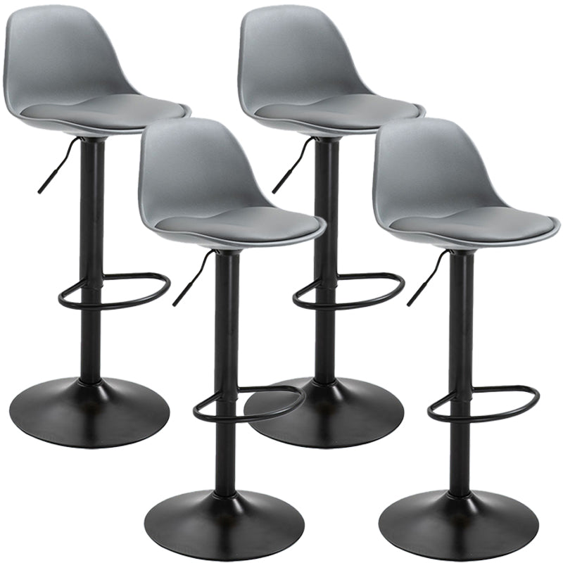 Scandinavian Style Bar-stool with Leather Seat Counter Stool for Kitchen Bar Grey Black 4 Piece Set Clearhalo 'Bar Furniture' 'Bar Stools' 'bar_stools' 'furn' 'furn_bar_stools' 'furniture_bar_stools' 'Kitchen & Dining Furniture' 'kitchen&dining_furn' 'kitchen' 'kitchen_furn' Furniture' 4598698