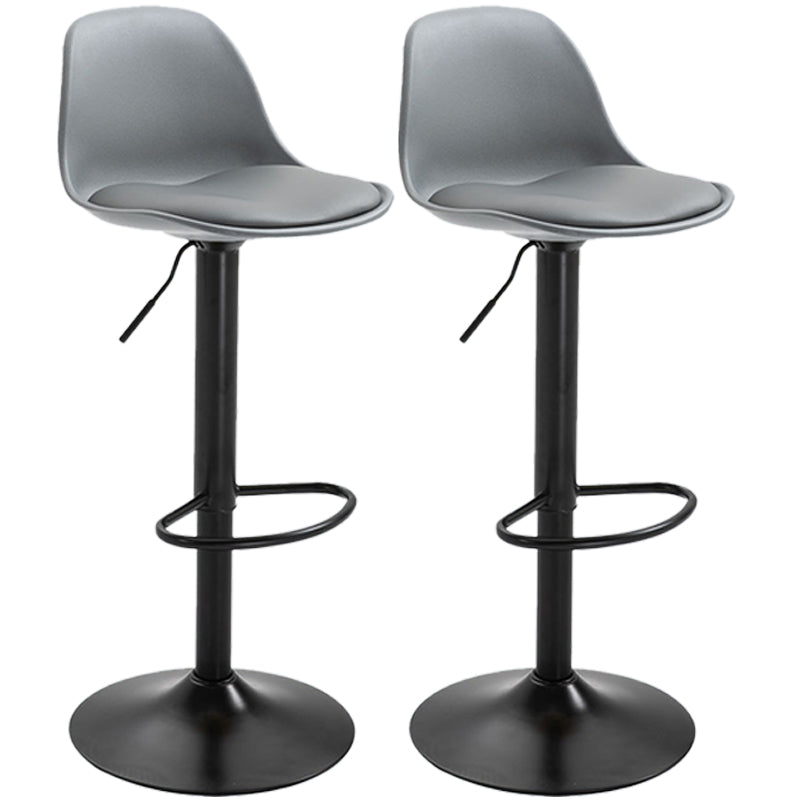 Scandinavian Style Bar-stool with Leather Seat Counter Stool for Kitchen Bar Grey Black 2 Piece Set Clearhalo 'Bar Furniture' 'Bar Stools' 'bar_stools' 'furn' 'furn_bar_stools' 'furniture_bar_stools' 'Kitchen & Dining Furniture' 'kitchen&dining_furn' 'kitchen' 'kitchen_furn' Furniture' 4598701