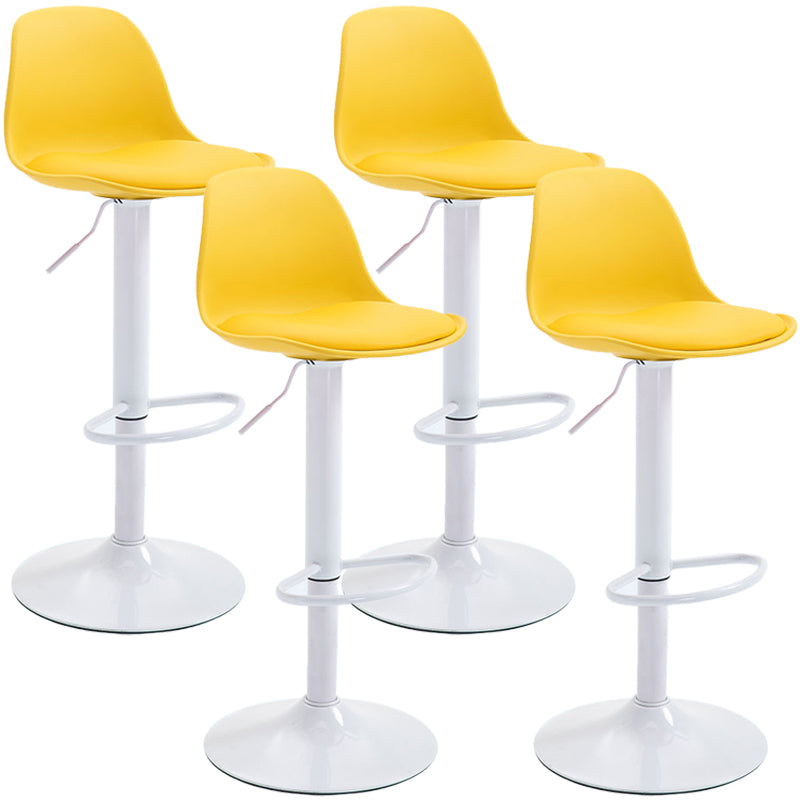 Scandinavian Style Bar-stool with Leather Seat Counter Stool for Kitchen Bar Yellow White 4 Piece Set Clearhalo 'Bar Furniture' 'Bar Stools' 'bar_stools' 'furn' 'furn_bar_stools' 'furniture_bar_stools' 'Kitchen & Dining Furniture' 'kitchen&dining_furn' 'kitchen' 'kitchen_furn' Furniture' 4598709