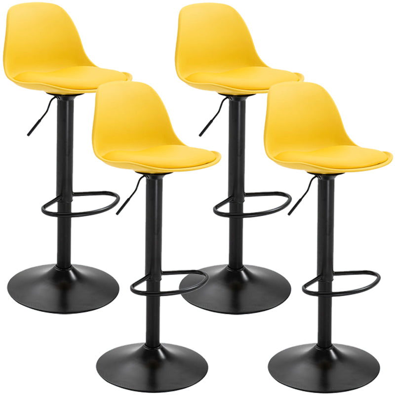 Scandinavian Style Bar-stool with Leather Seat Counter Stool for Kitchen Bar Yellow Black 4 Piece Set Clearhalo 'Bar Furniture' 'Bar Stools' 'bar_stools' 'furn' 'furn_bar_stools' 'furniture_bar_stools' 'Kitchen & Dining Furniture' 'kitchen&dining_furn' 'kitchen' 'kitchen_furn' Furniture' 4598713
