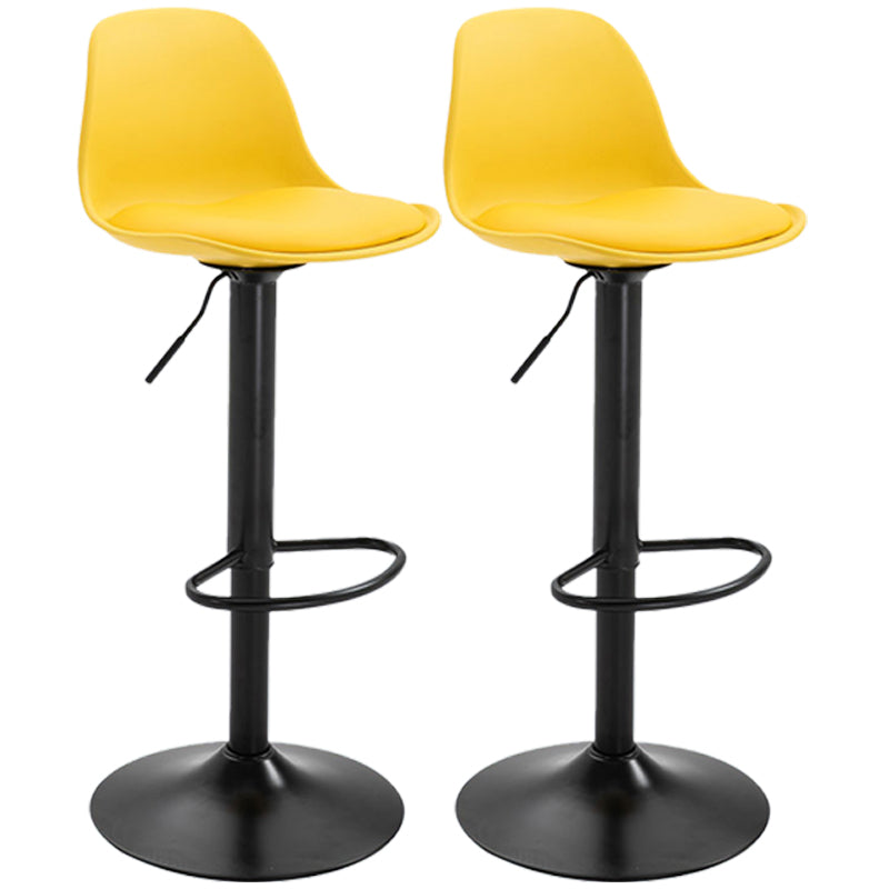Scandinavian Style Bar-stool with Leather Seat Counter Stool for Kitchen Bar Yellow Black 2 Piece Set Clearhalo 'Bar Furniture' 'Bar Stools' 'bar_stools' 'furn' 'furn_bar_stools' 'furniture_bar_stools' 'Kitchen & Dining Furniture' 'kitchen&dining_furn' 'kitchen' 'kitchen_furn' Furniture' 4598715