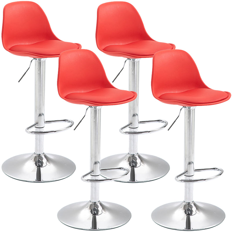 Scandinavian Style Bar-stool with Leather Seat Counter Stool for Kitchen Bar Red Iron 4 Piece Set Clearhalo 'Bar Furniture' 'Bar Stools' 'bar_stools' 'furn' 'furn_bar_stools' 'furniture_bar_stools' 'Kitchen & Dining Furniture' 'kitchen&dining_furn' 'kitchen' 'kitchen_furn' Furniture' 4598716
