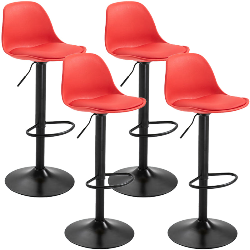 Scandinavian Style Bar-stool with Leather Seat Counter Stool for Kitchen Bar Red Black 4 Piece Set Clearhalo 'Bar Furniture' 'Bar Stools' 'bar_stools' 'furn' 'furn_bar_stools' 'furniture_bar_stools' 'Kitchen & Dining Furniture' 'kitchen&dining_furn' 'kitchen' 'kitchen_furn' Furniture' 4598719
