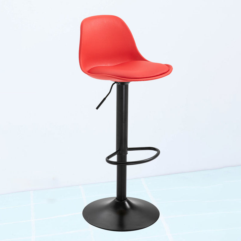 Scandinavian Style Bar-stool with Leather Seat Counter Stool for Kitchen Bar Red Black 1 Piece Clearhalo 'Bar Furniture' 'Bar Stools' 'bar_stools' 'furn' 'furn_bar_stools' 'furniture_bar_stools' 'Kitchen & Dining Furniture' 'kitchen&dining_furn' 'kitchen' 'kitchen_furn' Furniture' 4598720