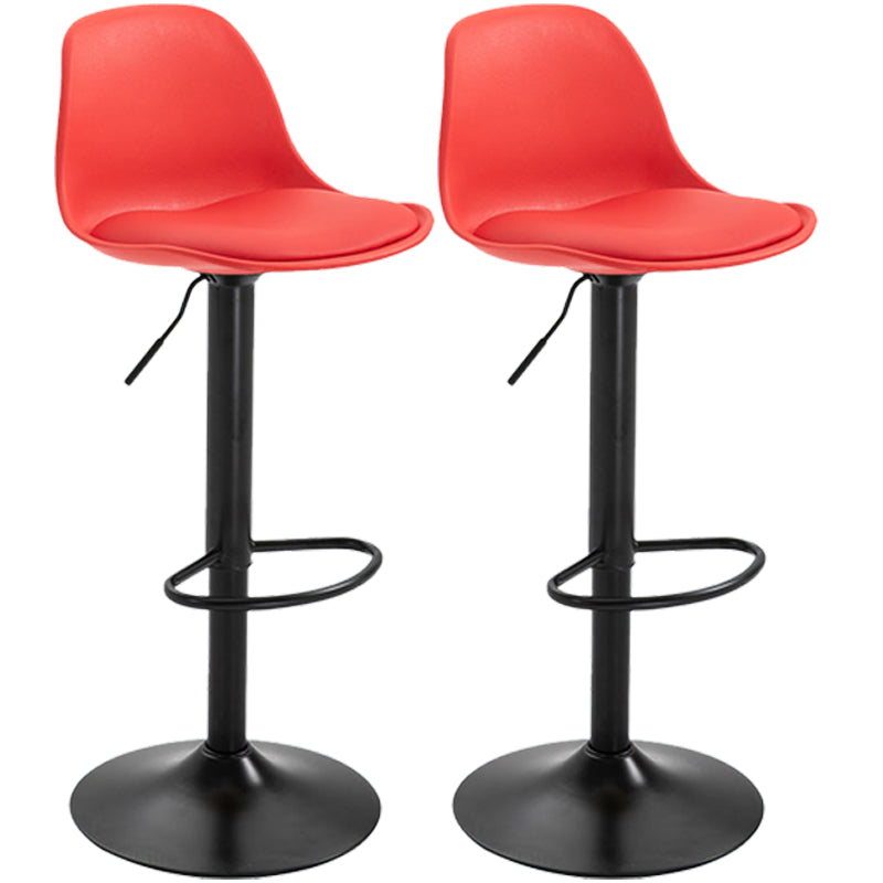 Scandinavian Style Bar-stool with Leather Seat Counter Stool for Kitchen Bar Red Black 2 Piece Set Clearhalo 'Bar Furniture' 'Bar Stools' 'bar_stools' 'furn' 'furn_bar_stools' 'furniture_bar_stools' 'Kitchen & Dining Furniture' 'kitchen&dining_furn' 'kitchen' 'kitchen_furn' Furniture' 4598721