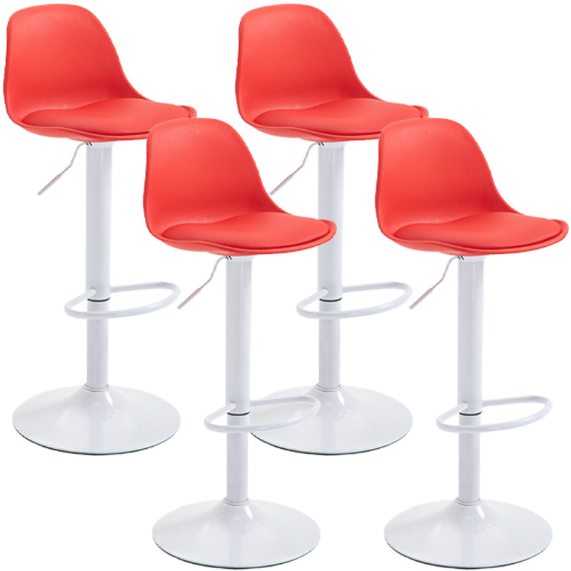 Scandinavian Style Bar-stool with Leather Seat Counter Stool for Kitchen Bar Red White 4 Piece Set Clearhalo 'Bar Furniture' 'Bar Stools' 'bar_stools' 'furn' 'furn_bar_stools' 'furniture_bar_stools' 'Kitchen & Dining Furniture' 'kitchen&dining_furn' 'kitchen' 'kitchen_furn' Furniture' 4598722