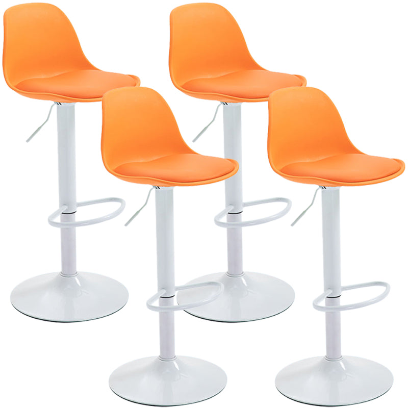 Scandinavian Style Bar-stool with Leather Seat Counter Stool for Kitchen Bar Orange White 4 Piece Set Clearhalo 'Bar Furniture' 'Bar Stools' 'bar_stools' 'furn' 'furn_bar_stools' 'furniture_bar_stools' 'Kitchen & Dining Furniture' 'kitchen&dining_furn' 'kitchen' 'kitchen_furn' Furniture' 4598725
