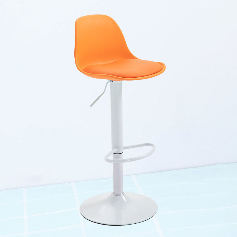 Scandinavian Style Bar-stool with Leather Seat Counter Stool for Kitchen Bar Orange White 1 Piece Clearhalo 'Bar Furniture' 'Bar Stools' 'bar_stools' 'furn' 'furn_bar_stools' 'furniture_bar_stools' 'Kitchen & Dining Furniture' 'kitchen&dining_furn' 'kitchen' 'kitchen_furn' Furniture' 4598726