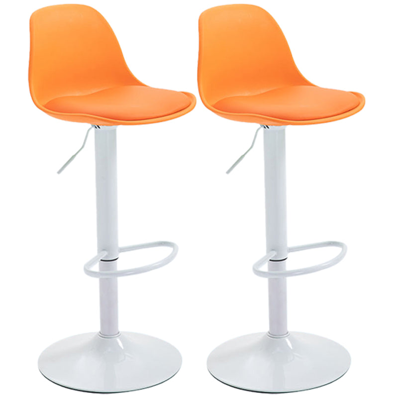 Scandinavian Style Bar-stool with Leather Seat Counter Stool for Kitchen Bar Orange White 2 Piece Set Clearhalo 'Bar Furniture' 'Bar Stools' 'bar_stools' 'furn' 'furn_bar_stools' 'furniture_bar_stools' 'Kitchen & Dining Furniture' 'kitchen&dining_furn' 'kitchen' 'kitchen_furn' Furniture' 4598727