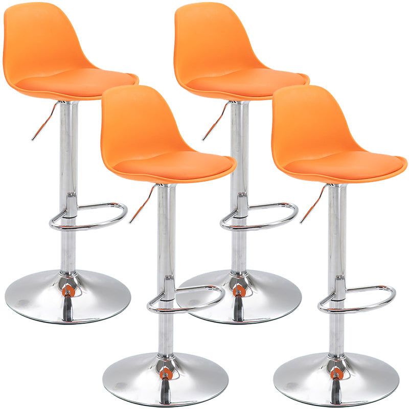 Scandinavian Style Bar-stool with Leather Seat Counter Stool for Kitchen Bar Orange Iron 4 Piece Set Clearhalo 'Bar Furniture' 'Bar Stools' 'bar_stools' 'furn' 'furn_bar_stools' 'furniture_bar_stools' 'Kitchen & Dining Furniture' 'kitchen&dining_furn' 'kitchen' 'kitchen_furn' Furniture' 4598728