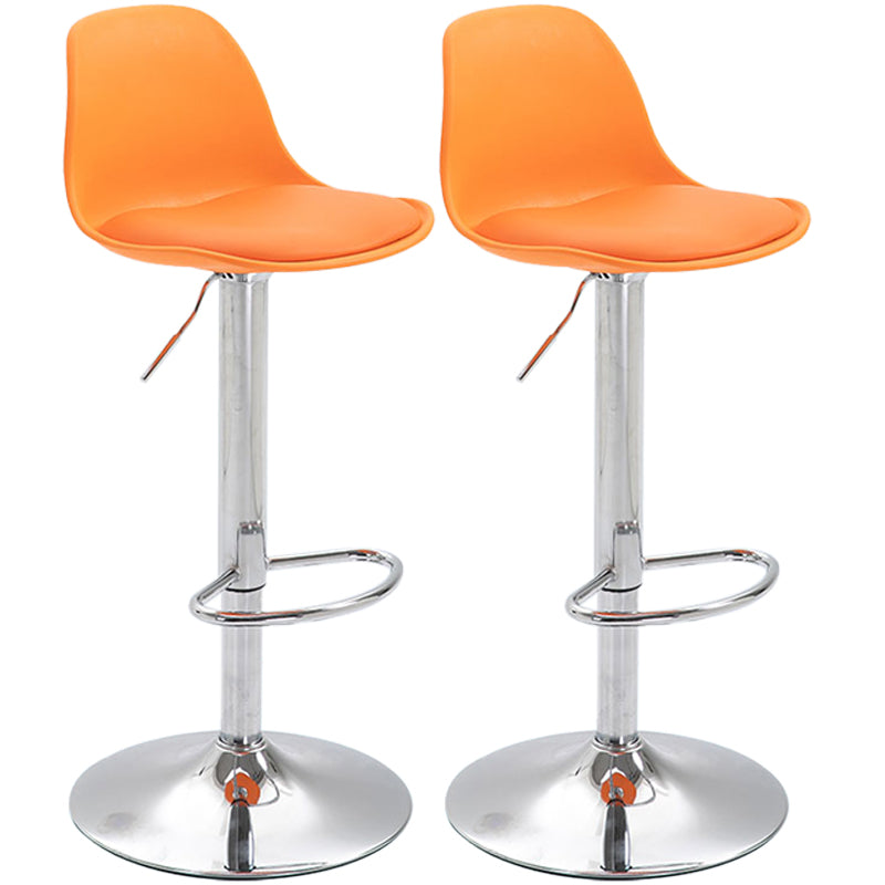 Scandinavian Style Bar-stool with Leather Seat Counter Stool for Kitchen Bar Orange Iron 2 Piece Set Clearhalo 'Bar Furniture' 'Bar Stools' 'bar_stools' 'furn' 'furn_bar_stools' 'furniture_bar_stools' 'Kitchen & Dining Furniture' 'kitchen&dining_furn' 'kitchen' 'kitchen_furn' Furniture' 4598730