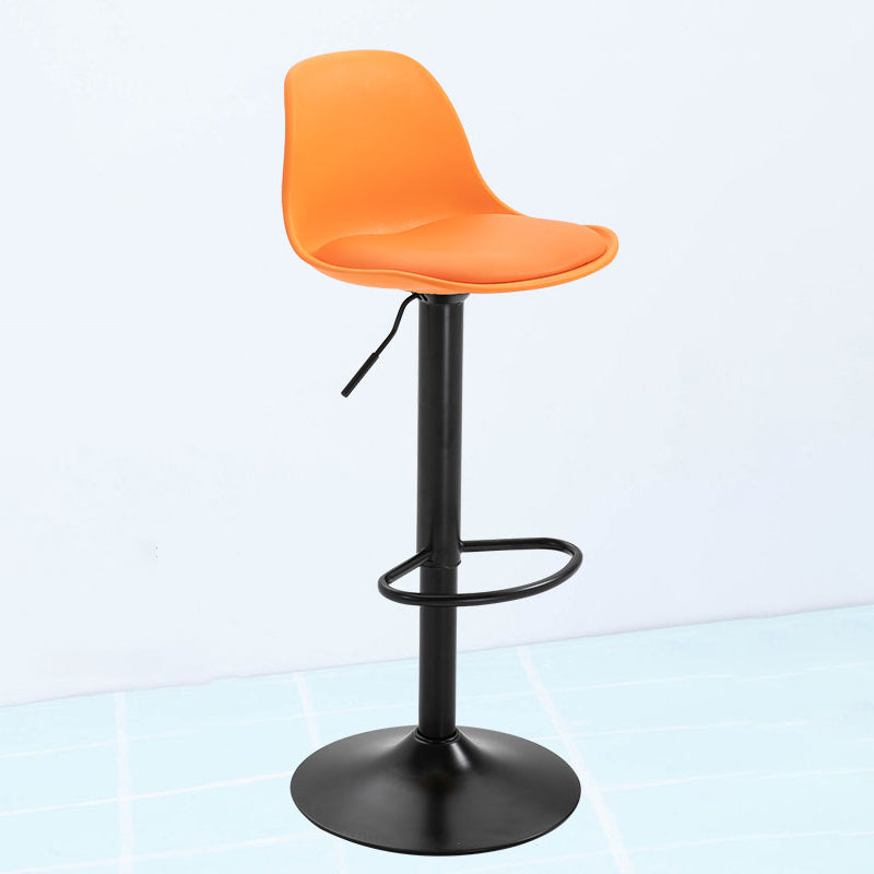 Scandinavian Style Bar-stool with Leather Seat Counter Stool for Kitchen Bar Orange Black 1 Piece Clearhalo 'Bar Furniture' 'Bar Stools' 'bar_stools' 'furn' 'furn_bar_stools' 'furniture_bar_stools' 'Kitchen & Dining Furniture' 'kitchen&dining_furn' 'kitchen' 'kitchen_furn' Furniture' 4598732