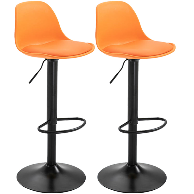 Scandinavian Style Bar-stool with Leather Seat Counter Stool for Kitchen Bar Orange Black 2 Piece Set Clearhalo 'Bar Furniture' 'Bar Stools' 'bar_stools' 'furn' 'furn_bar_stools' 'furniture_bar_stools' 'Kitchen & Dining Furniture' 'kitchen&dining_furn' 'kitchen' 'kitchen_furn' Furniture' 4598733