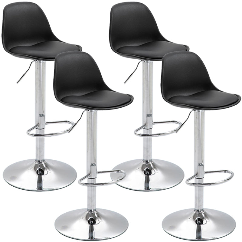 Scandinavian Style Bar-stool with Leather Seat Counter Stool for Kitchen Bar Black Iron 4 Piece Set Clearhalo 'Bar Furniture' 'Bar Stools' 'bar_stools' 'furn' 'furn_bar_stools' 'furniture_bar_stools' 'Kitchen & Dining Furniture' 'kitchen&dining_furn' 'kitchen' 'kitchen_furn' Furniture' 4598737